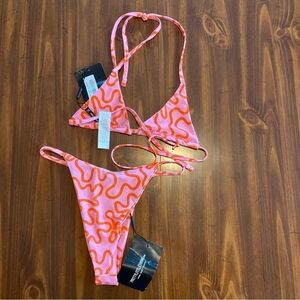 PrettyLittleThing Pink and Orange Bikini